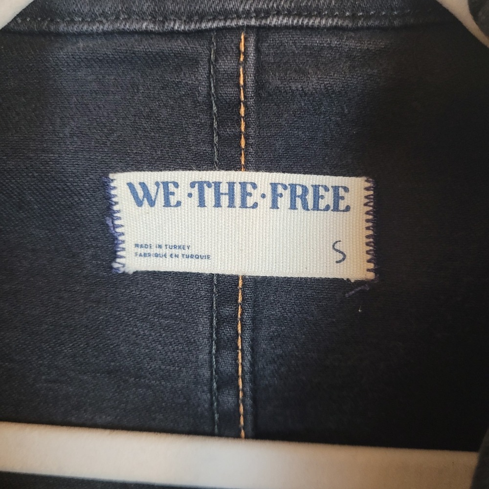 Free People We The Free Jumpsuit Small Black Denim Jayde Flare Boho Stretch Zip - Picture 5 of 11